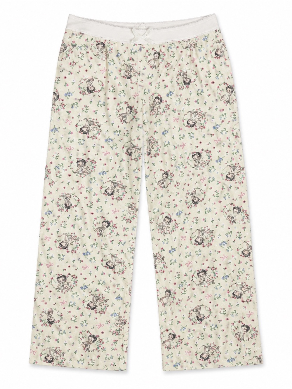 Betty Boop Cream Floral & Character Pajama Pants